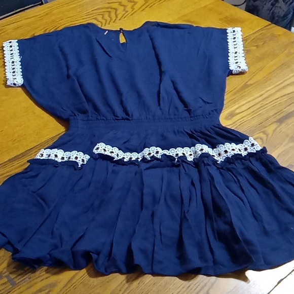 MISA LOS ANGELES LA Womens DRESS XS NAVY BLUE Mini Casual Party Preowned COTTON - Picture 3 of 12